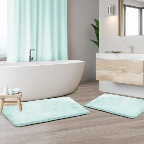 Nestl Set of 3 Absorbent Memory Foam Bath Mat Bathroom Rugs, Gray, Large 20