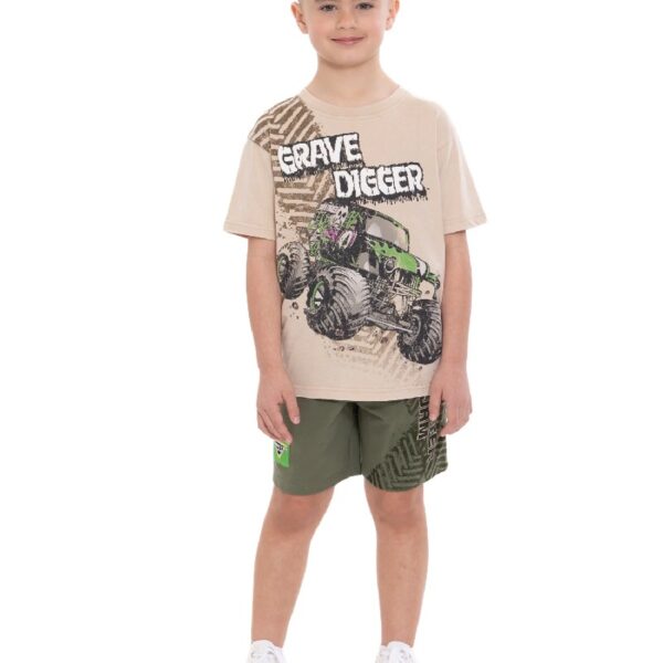 Boys' Grave Digger Graphic Tee and Shorts Set, 2-Piece, Sizes 4-10