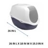 Vibrant Life Mega Smart Cat Cove Enclosed Cat Litterbox, Navy & White