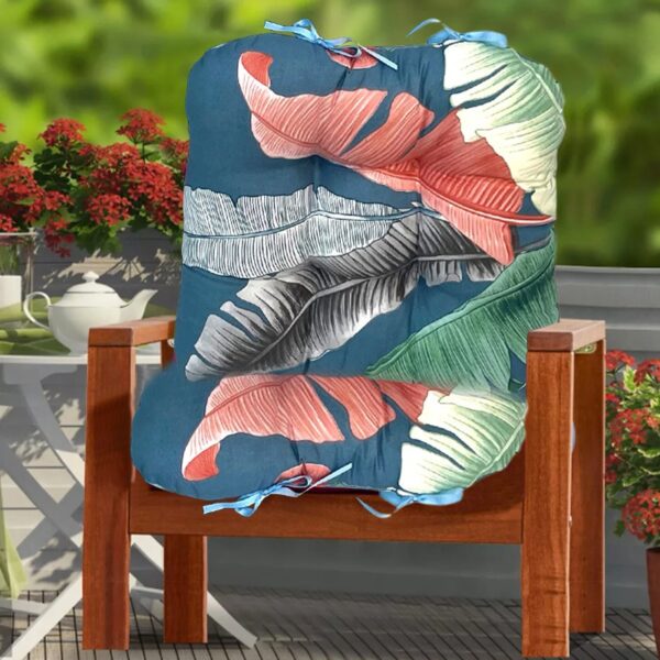 Outdoor Patio Cushion, Rocking Chair Cushion Set, Tufted Pads, Set of Upper and Lower with Ties Pack of 2 (2 Sets) - Back 21