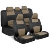 PolyPro Car Seat Covers Full Set in Charcoal on Black – Front and Rear Split Bench for Cars, Easy to Install Cover Set, Accessories Auto Trucks Van SUV