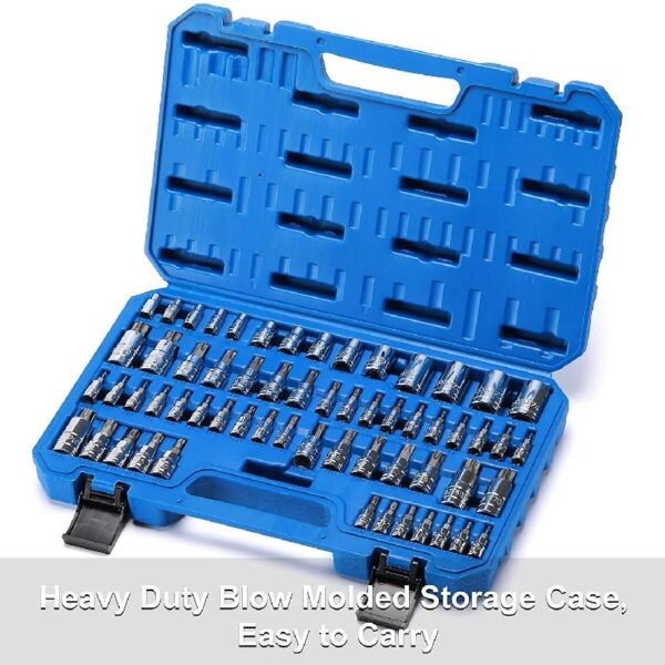Master Torx Bit Socket and External Torx Socket Set, 60-Piece Set, S2 and Cr-V Steel E4-E24, T6-T70,TT6-TT70,TP8-TP60