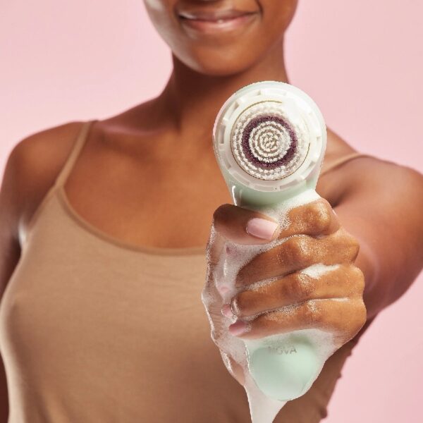 NOVA: Sonic Facial Cleansing, Exfoliating, Serum Infuser Device with Antimicrobial Brush Bristles
