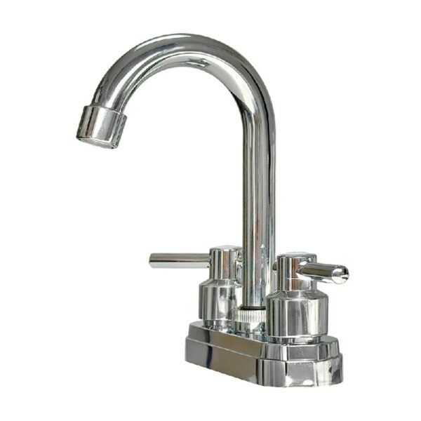 Bathroom Faucet 4inch 2 Handles Centerset Suit for 2 or 3 Mounting Holes, Lavatory Hot and Cold Mixer Tap, Mattle Black