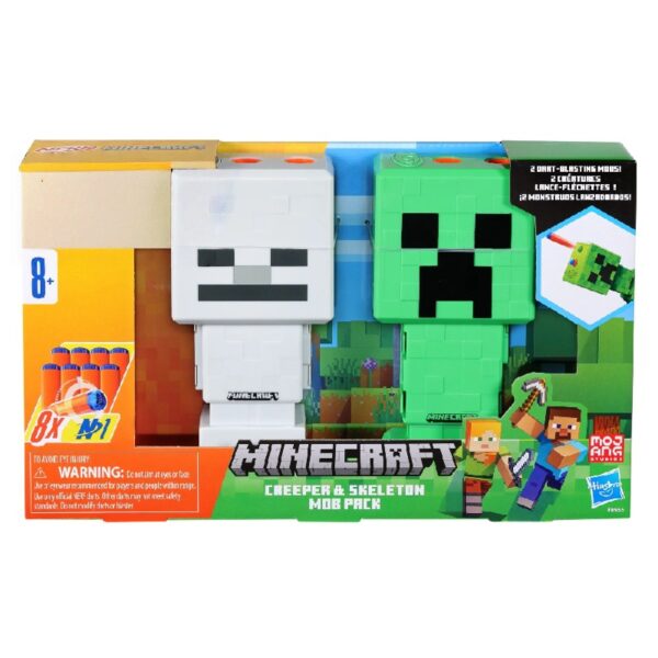 Minecraft Creeper & Skeleton Mob 2-Blaster Pack, 8  N1 Darts, Use Only with  N Series