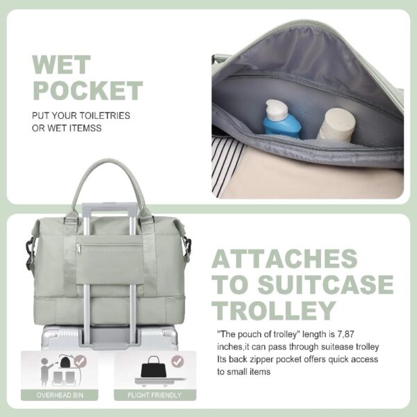 9d9a0e5698714e8b9652b32d01769dce Weekender Bags for Women, Travel Duffel Bags with Shoe Compartment,Personal Item Travel Bag for Airlines, Carry on Overnight Tote Bag for women,Beige&Brown