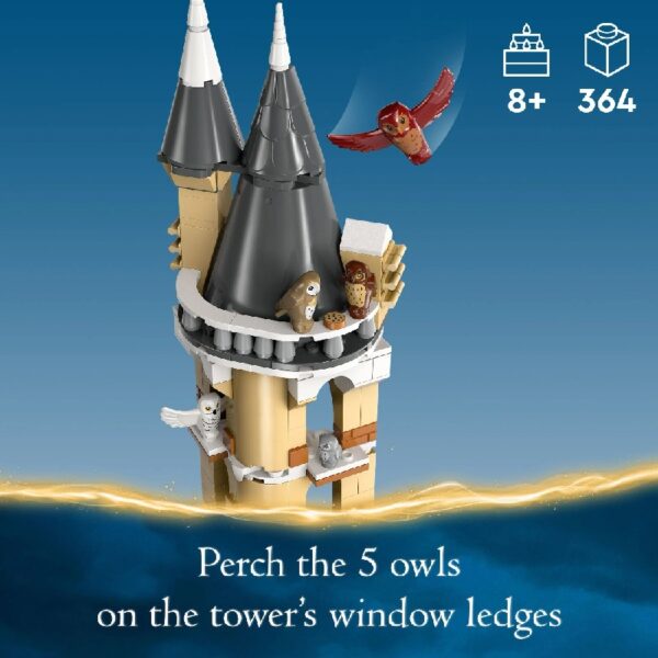Harry Potter Hogwarts Castle Owlery Toy, Wizarding World Fantasy Toy for Girls and Boys, Harry Potter Toy Playset with 3 Characters, Birthday Gift Idea for Kids Ages 8 and Up, 76430