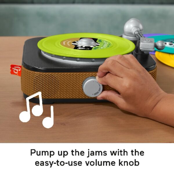 Rockin’ Record Player Musical Toy with Turntable & 5 Records for Toddler Pretend Play