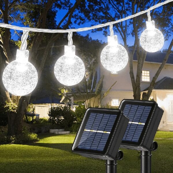 GooingTop 2Pack Outdoor String Lights, Each 37.5Ft 100LED Hanging Patio Lights with 8 Lighting Modes, Auto On/Off for Garden Patio Yard Decor, Warm White