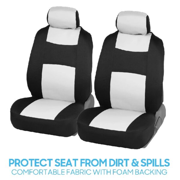 PolyPro Car Seat Covers Full Set in Charcoal on Black – Front and Rear Split Bench for Cars, Easy to Install Cover Set, Accessories Auto Trucks Van SUV