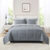 7 Piece Reversible Bed in a Bag Comforter Set with Sheets, Black, Queen