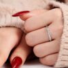 1 Carat Wedding Ring Sets Infinity Band Princess Sterling Silver Rings for Women CZ Size 7