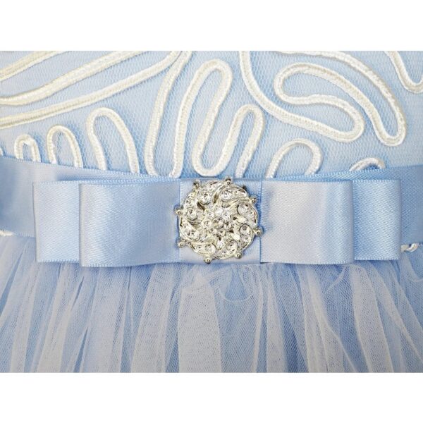 Flower Girls Dress Blue Belted Wedding Party Bridesmaid 12