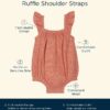 By Gerber Baby Girl Bubble Romper with Flutter Sleeves, Sizes 0/3 Months - 24 Months