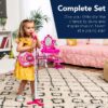19in Kids Flash Guitar, Pretend Play Musical Instrument Toy for Toddlers w/ Mic, Stand - Navy
