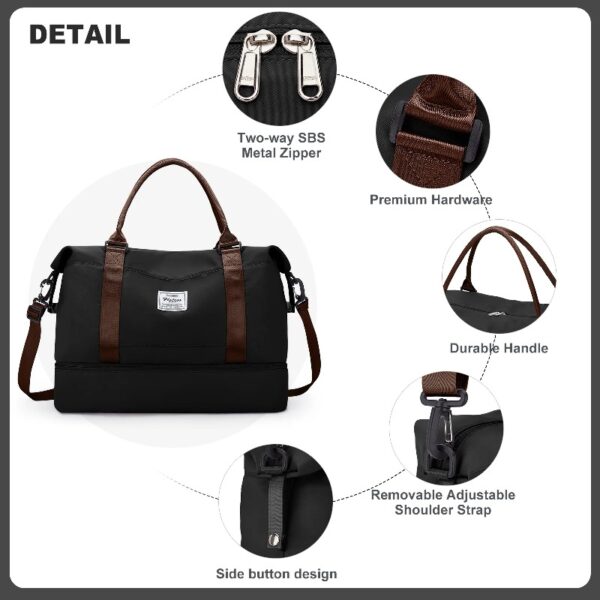 9fa35f900f994b12b532b32d0176a454 Weekender Bags for Women, Travel Duffel Bags with Shoe Compartment,Personal Item Travel Bag for Airlines, Carry on Overnight Tote Bag for women,Beige&Brown