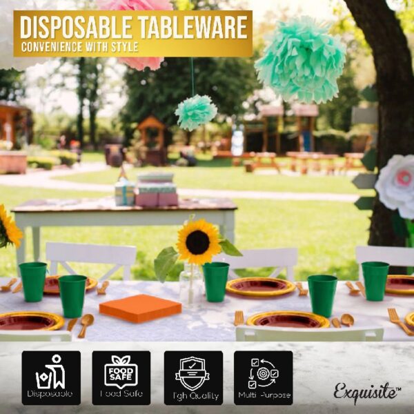 Exquisite 350 Piece Easter Plastic Disposable Party Plates & Dinnerware Combo Set