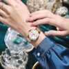 Women Watch Fashion Rose Gold Diamond Analog Quartz Female Watch for Women Luxury Dress Ladies Stainless Steel Luminous Waterproof Date Wrist Watches Green Dial