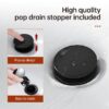 4 Inch Faucet 2 Handle Bathroom Sink Faucet Lead-Free Brushed Nickel Bath Sink Faucet with Pop-up Drain Stopper and Supply Hoses