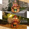 Solar Drumming Tiki Garden Statue: Tribal Tiki Ornament with Solar Powered Flickering Eyes LED Light - Outdoor Tiki Decoration Perfect for Bar Patio Backyard Balcony Yard Lawn Decor