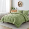 Queen Size 3-Piece All-Season Down Alternative Comforter Set Deep Black | Comforter + Pillow Cases Bedding Set | Hotel Grade Bed in a Bag by