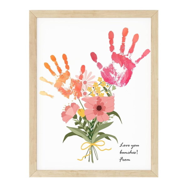 Handprints Flowers And Pumpkins Festival Posters Christmas Mother's Day Canvas Painting For Mom Or Grandparents Home Decor Gift