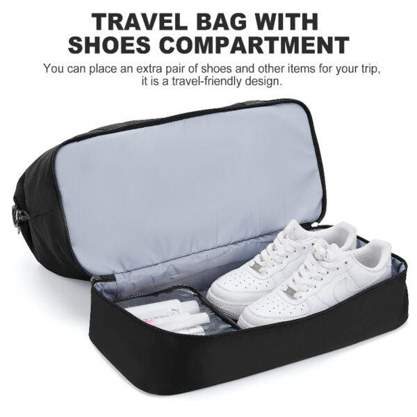 a0490806b3b5421bb26ab32d0176a42b Weekender Bags for Women, Travel Duffel Bags with Shoe Compartment,Personal Item Travel Bag for Airlines, Carry on Overnight Tote Bag for women,Beige&Brown