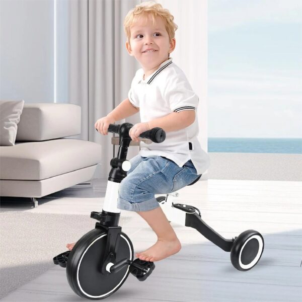 a05c5cbcf86d4a939dadb3310003000b Kids Tricycle, 5-in-1 Toddler Balance Bike with Removable Pedals, White Tricycles for Toddlers Kids 1-4 Years Old Boys Girls Birthday Gift, Baby Bike Infant Trike Toddler Bike