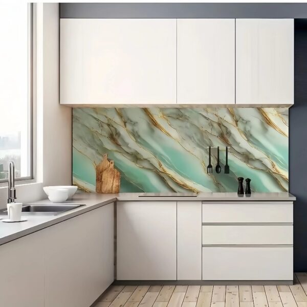 Light luxury imitation marble stickers for furniture renovation kitchen stove tabletop decoration high temperature resistance waterproof oil Peel And Stick wallpaper