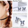 Purple Butterfly Jewelry Amethyst February Birthstone Jewelry Set Fine Necklace/Earrings 925 Sterling Silver Women Birthday Mother's Day Gifts