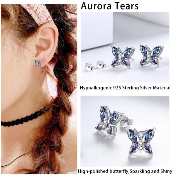 Purple Butterfly Jewelry Amethyst February Birthstone Jewelry Set Fine Necklace/Earrings 925 Sterling Silver Women Birthday Mother's Day Gifts