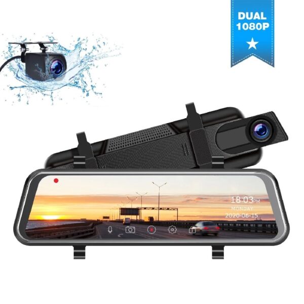 1080P Mirror Dash Cam for Car, 10