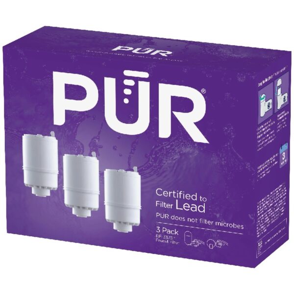 PUR Faucet Mount Water Replacement Filter 3-Pack, 9 Month Supply, RF33753