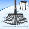 YeYeBest 25 Tines Heavy Duty Garden Leaf Rake for Lawns, 65