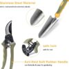 Garden Tool Set, 9 Piece Stainless Steel Rust-Proof Heavy Duty Gardening Tools with Non-Slip Rubber Handle, Durable Garden Tool Bag, Ideal Gardening Gifts for Women and Men