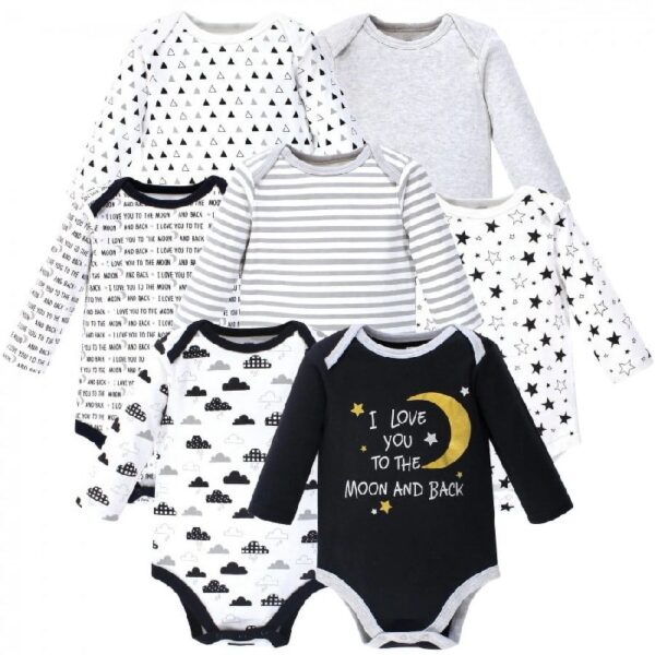 Cotton Long-Sleeve Bodysuits, 7-Pack, Preemie-24 Months