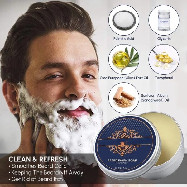 Beard Care Kit, Beard Grooming & Trimming Kit for Men Care, Beard Oil & Balm, Beard Wash Soap, Mustache Scissors, Beard Comb & Brush