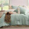 King Size Comforter Set Burnt Orange, 7 Pieces Lightweight King Bedding Sets Boho with Comforter, Sheets, Pillowcases & Shams