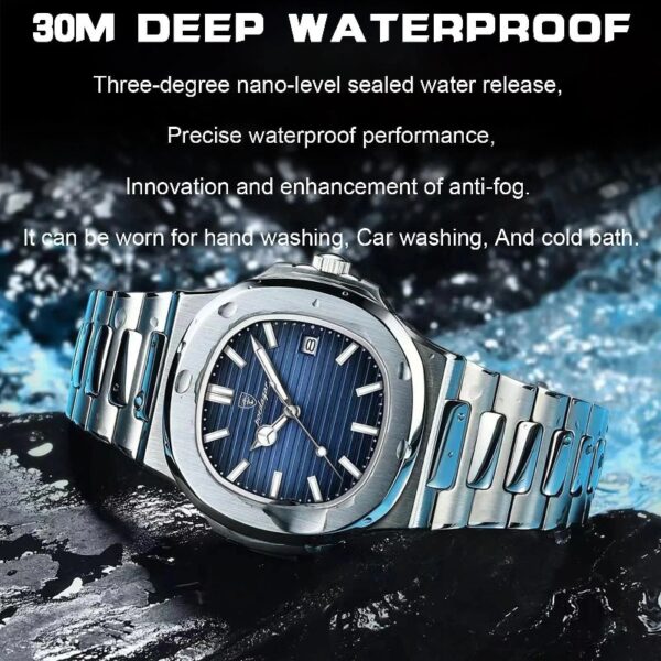 Men Watch Rose Gold Quartz Stainless Steel Sports Waterproof Luminous Date Fashion Watches
