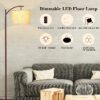 Floor Lamp, 62.2 in Tall, 1-Light, Modern, Beige Linen Shades