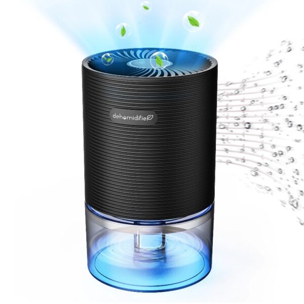 Small Dehumidifiers for Bedroom 27oz with Auto-off,7 Colors LED Light up to 215 sq.ft-Black