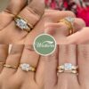 1 Carat Wedding Ring Sets Infinity Band Princess Sterling Silver Rings for Women CZ Size 7