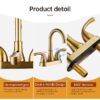 4 Inch Faucet 2 Handle Bathroom Sink Faucet Lead-Free Brushed Nickel Bath Sink Faucet with Pop-up Drain Stopper and Supply Hoses