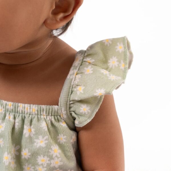 By Gerber Baby Girl Bubble Romper with Flutter Sleeves, Sizes 0/3 Months - 24 Months