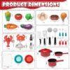 Play Food 34 Pcs, Kitchen Set for Kids, Kitchen Toys, Pretend Play Kitchen Accessories, Cutting Toy Food with Pans, Pot and Utensils, Preschool Learning Education Toddler Toys, Gifts for Girls Boys