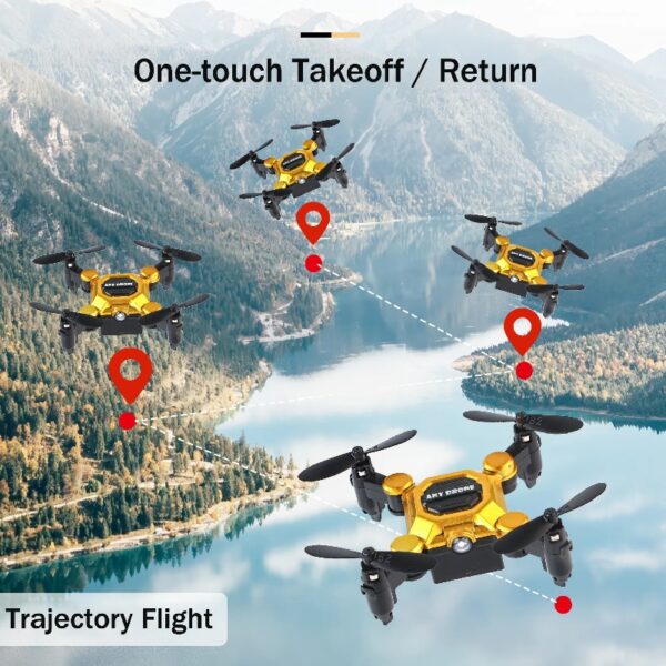 4K Foldable Mini Drone for Kids, Drone with Camera, Portable RC Quadcopter with Altitude Hold 3D Flips and Headless Mode Easy to Fly