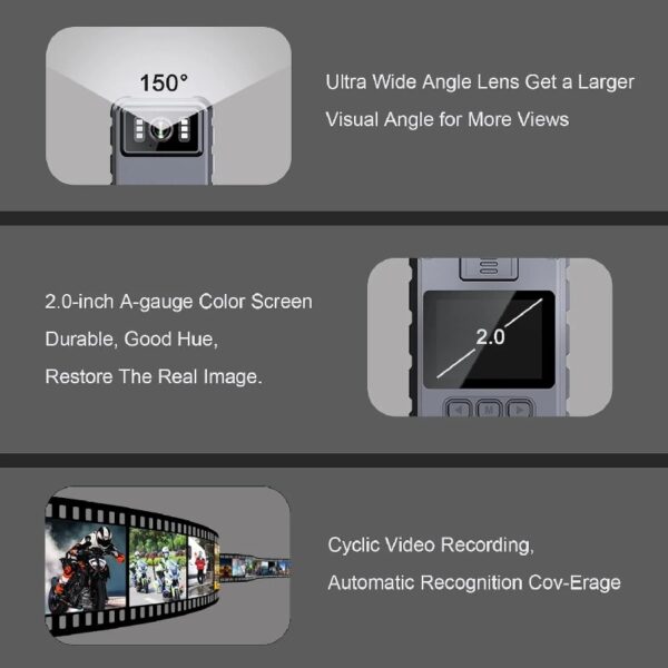 Police Body Cameras with Audio and Video Recording, Body Mounted Video Camera Built-in 64GB, Personal Wearable Cam with 2.0” Screen, Night Vision, IP65, for Police Law Enforcement, Security(No Wifi)