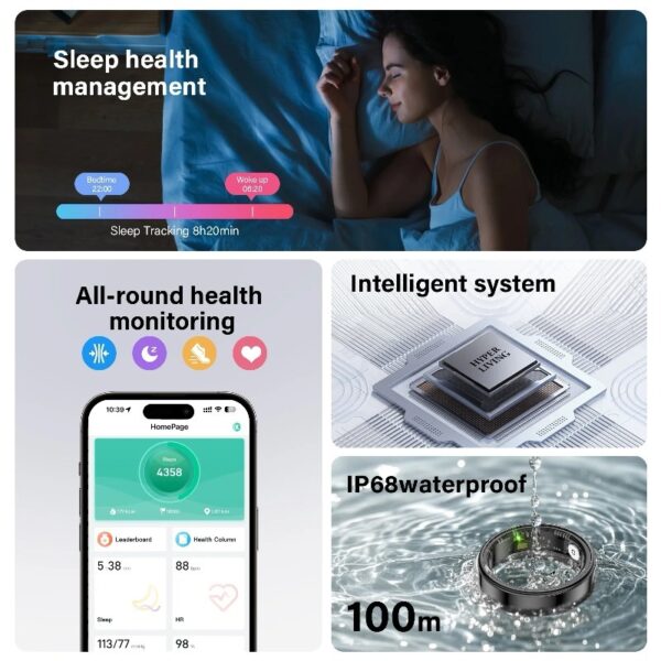 2025 new smart wearable device compatible with Android/iPhone sleep record smart ring 8 sports modes