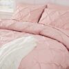 Dorm Bedding Twin Comforter Set - 5 Pieces Pintuck Bed in A Bag with Comforters, Sheets, Pillowcases & Shams