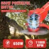 Cordless Weed Eaters, Battery Operated Weed Wacker, Weed Trimmer with 2 Batteries, Electric Grass Trimmer, Electric Edger for Lawns, 24V 650W Grass Cutting Machine, Green
